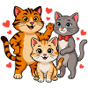 Funny cat family