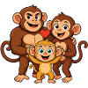 Funny chimpanzee family