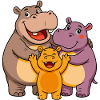funny hippos