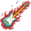 Guitar On Fire Funny Gift T-Shirt