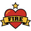 Fire Brigade Heart Fire Crest