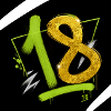 Glitter 18 Graffiti Neon Number