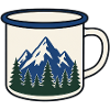 Mountain Forest Coffee Cup Motif