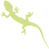 Gecko Silhouette Leaf Green