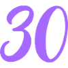 Number 30 in Lavender Calligraphy