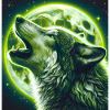 Wolf heult zum Vollmond