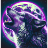 Wolf howls at the Full Moon