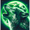 Wolf heult zum Vollmond