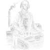 James Madison grilling a BBQ
