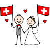 Couple de mariés drapeau suisse
