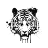Tiger aquarelle éclaboussures