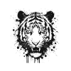 Tiger ink splatter black