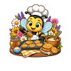Honeybee chef at breakfast