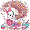 Bunny Baking Magic with Sprinkles