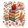Knitted School Supply Stack