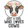 Cow Love with Flower Wreath