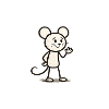 Waving Mouse Character Illustration