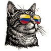 Colombian Cat Flag Colombia