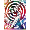 Golfer in einem bunten Strudel