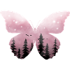 Pastel Pink Butterfly Forest
