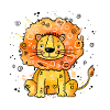 Doodle lion in orange fur