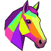 Cheval arc-en-ciel géométrique | Conception des chevaux