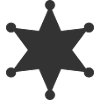 Sheriff-Abzeichen Solid-Ikone Stern Strafverfolgungs-Symb