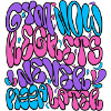 Neon Psychedelic Bubble Typography