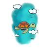 Flying turtle in the sky