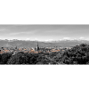 City panorama with mountains