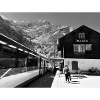 Mountain station in black and white