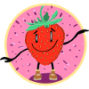 Cheerful Dancing Strawberry Cartoon