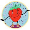 Cheerful Dancing Strawberry Cartoon