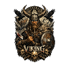 Viking Warrior with Skulls