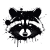 Raccoon Splash Black
