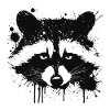 Raccoon ink splat