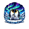Polar family under Northern Lights