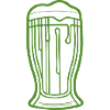 Green Beer Glass Drop Outline