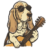Hippy Beagle Guitar Dog