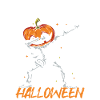 Joyeux Squelette d’Halloween Dab dan Citrouille