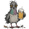 Beer pigeon, beer lover, beer-drinking,