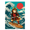 Surfing Shiba Inu Samurai Doge Japan