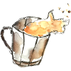 Kaffeetasse Aquarellfeuer Kaffeezeit