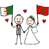 Hochzeitspaar Algerien Marokko Flagge