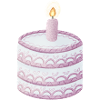 Pastel Birthday Cake with Candle