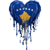 Kosovo Blue Heart Drop