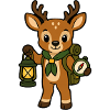 Forest adventurer deer with lantern