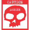 Caution Danger Skull Warning Sign