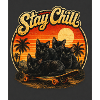 Stay Chill Cats at Sunset