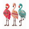 Handcrafted Flamingo Trio in Vibrant Poses